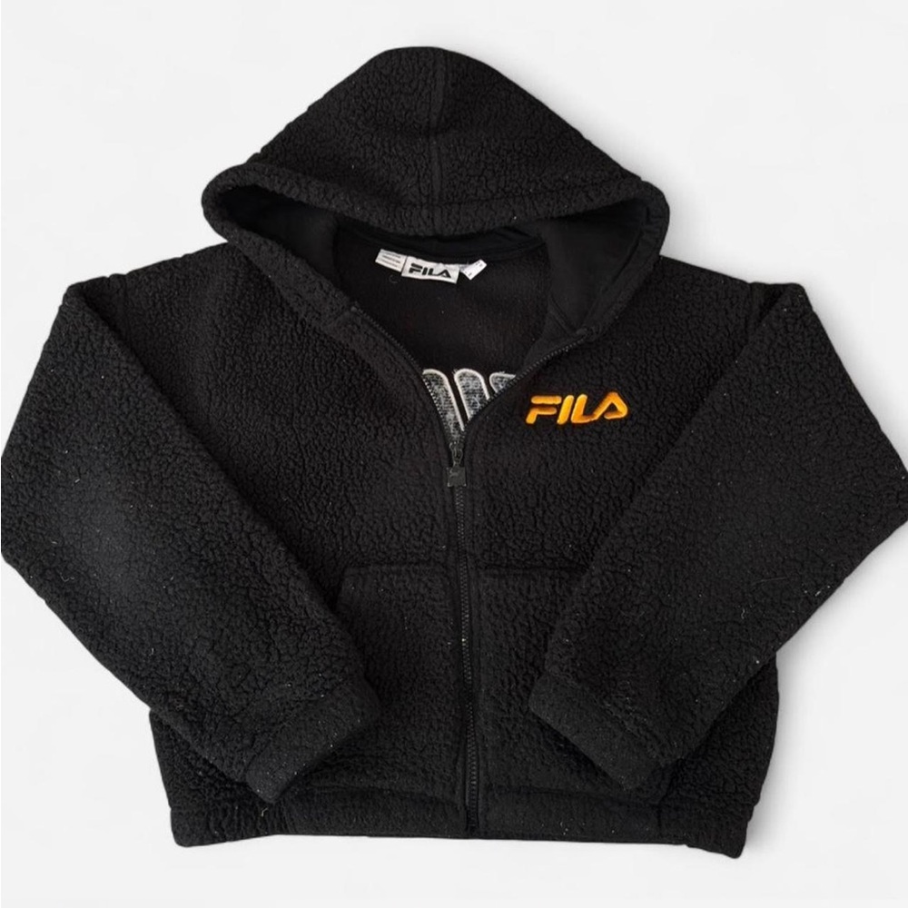 Fila Kids Black and Orange Hoodie